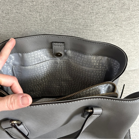 Kate Spade Laurel Way Grey Evangelie Satchel Tote Crossbody - Picture 11 of 11